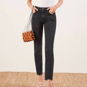 Reformation Julia Cigarette Jean, Washed Black
